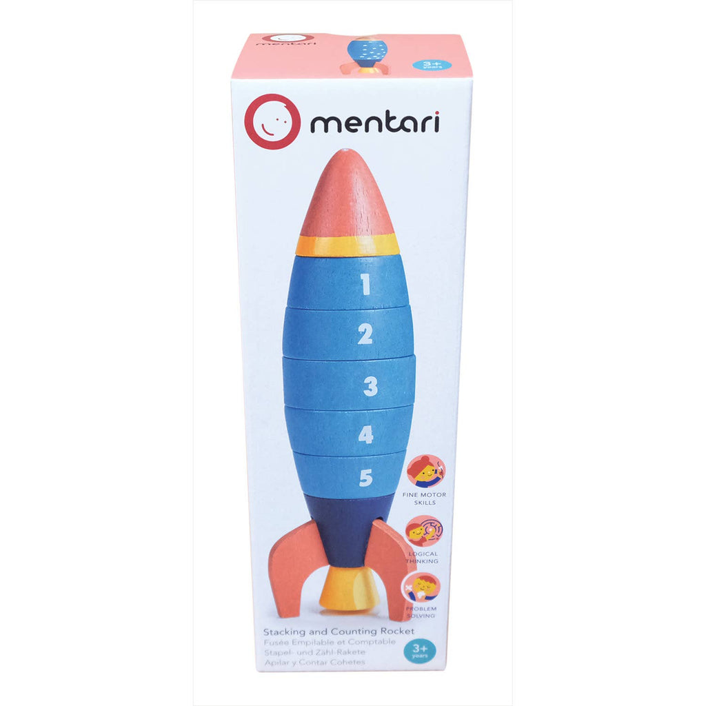 Wooden Stacking and Counting Rocket