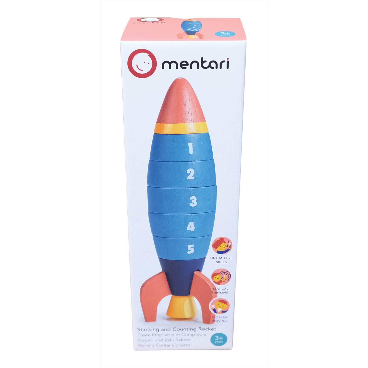 Wooden Stacking and Counting Rocket