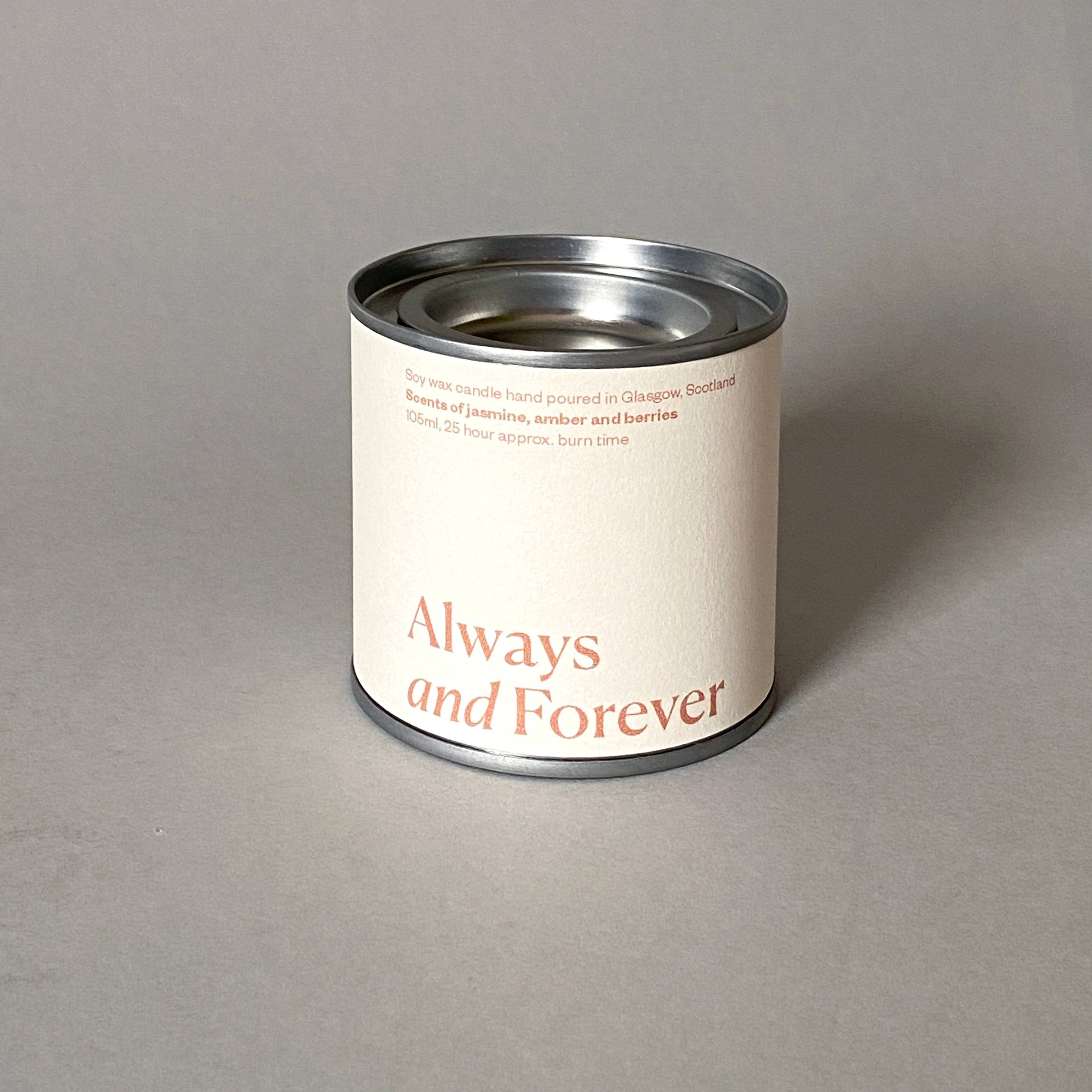 Always and Forever Wedding Day Candle Tin