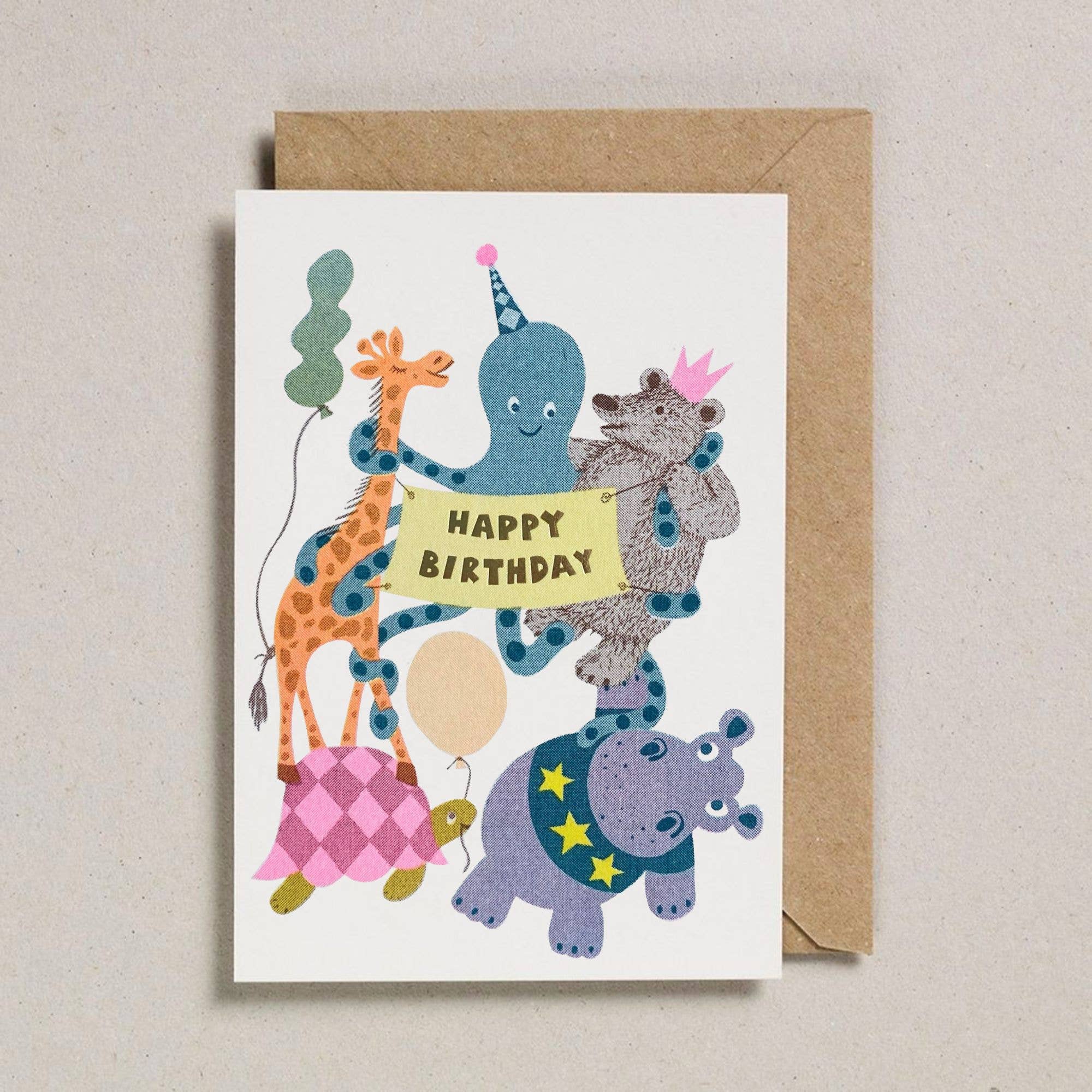 'Party Pets Kids Birthday Card'