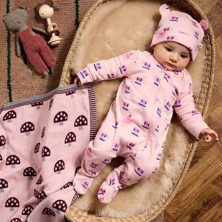 The Bonnie Mob - Tea Time Print Zip Front Onesie