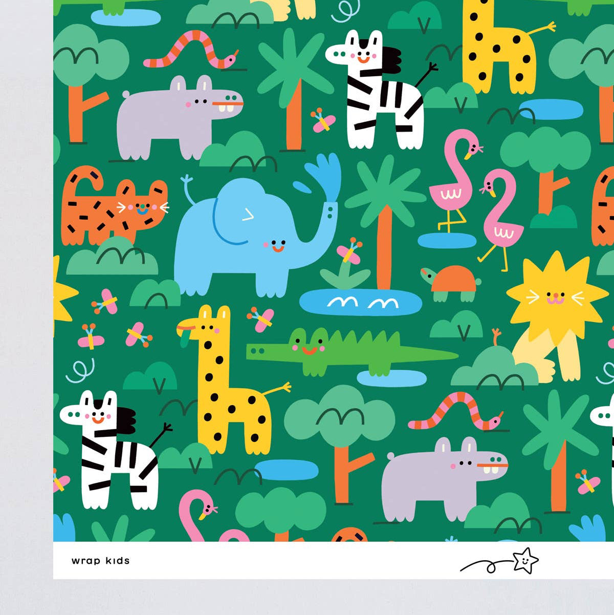 'Jungle Kids' Gift Wrap