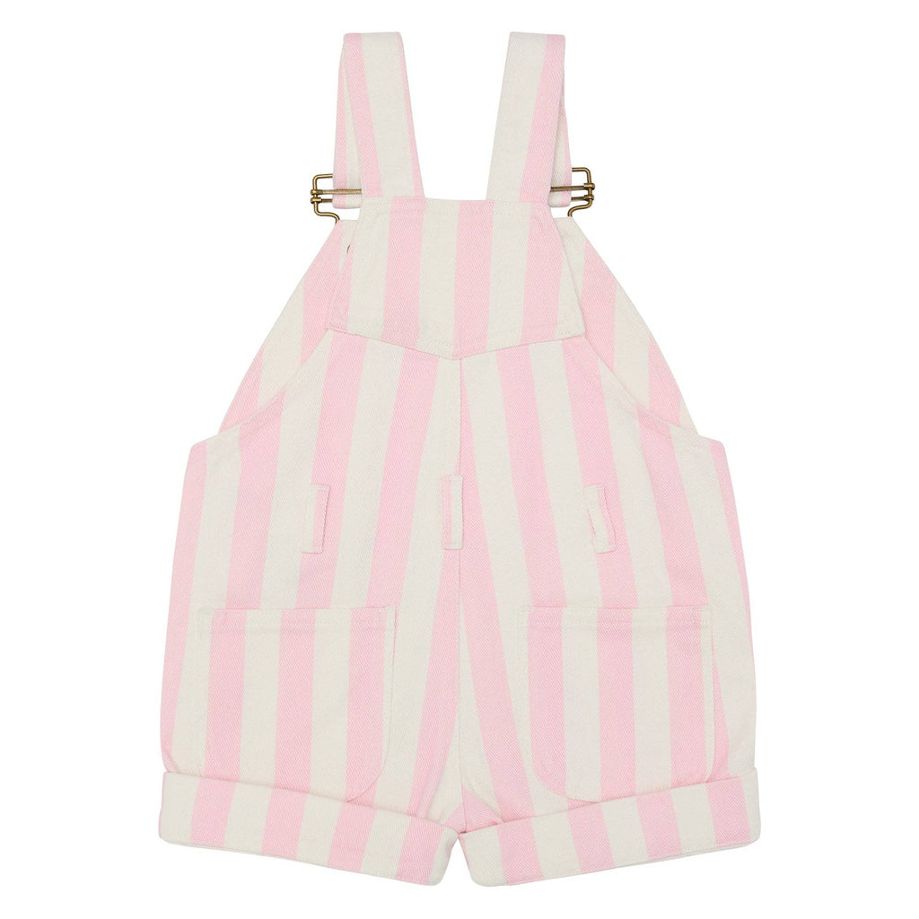 Dotty Dungarees - Classic Wide Stripe Denim Shorts - Pink