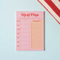 Weekly Meal Planner & Shopping List Pad A5 -  Pink & Red