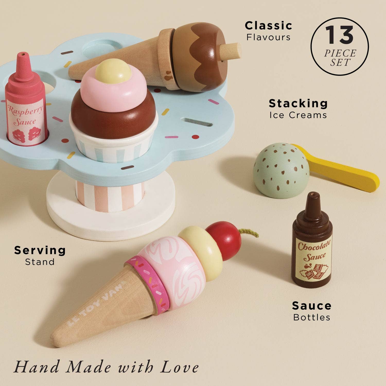 Le Toy Van - Wooden Ice Cream Stand & Toppings