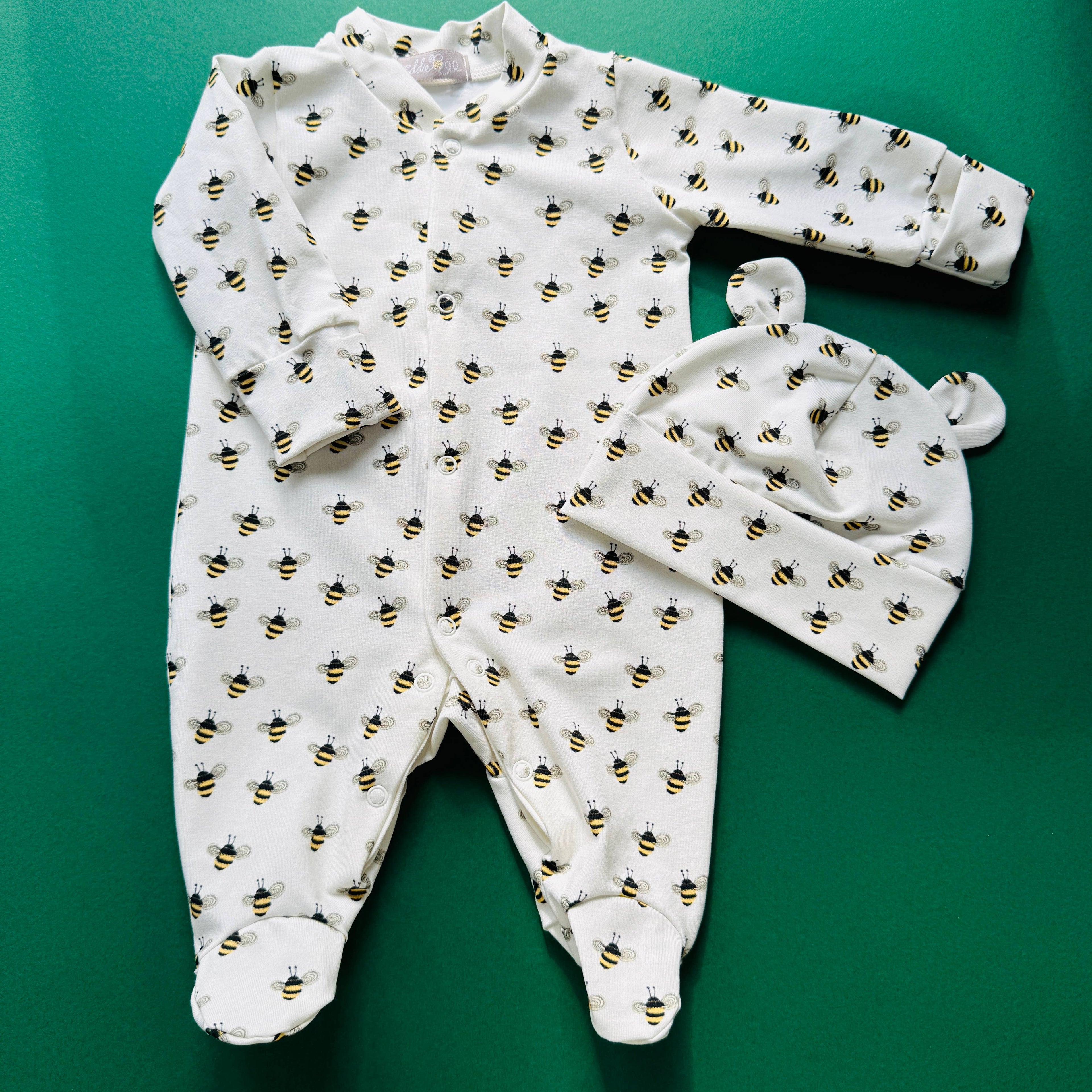 Eddie & Bee Baby Sleepsuit - Bees