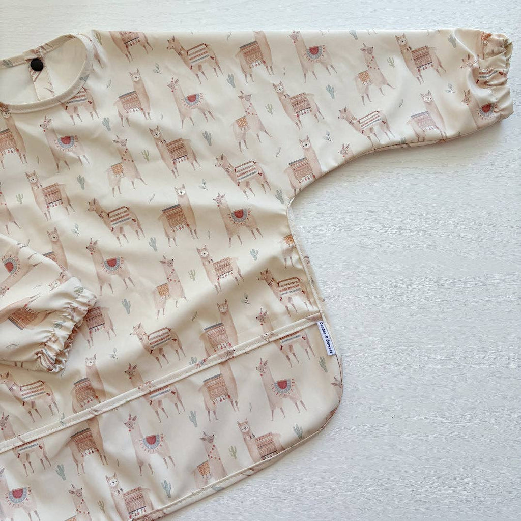 Long-Sleeved Baby/Toddler Bib - Alpacas