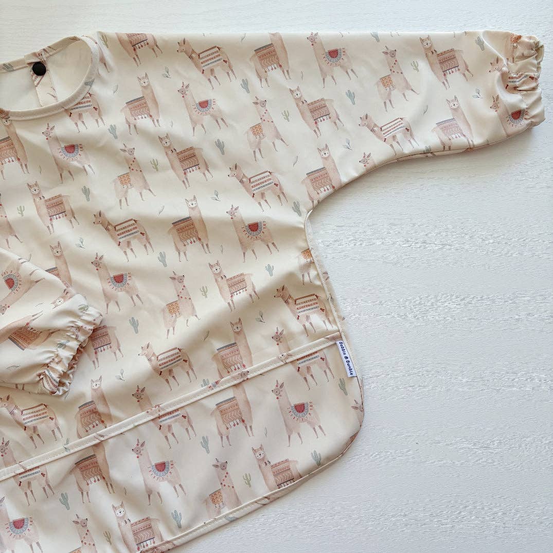 Long-Sleeved Baby/Toddler Bib - Alpacas