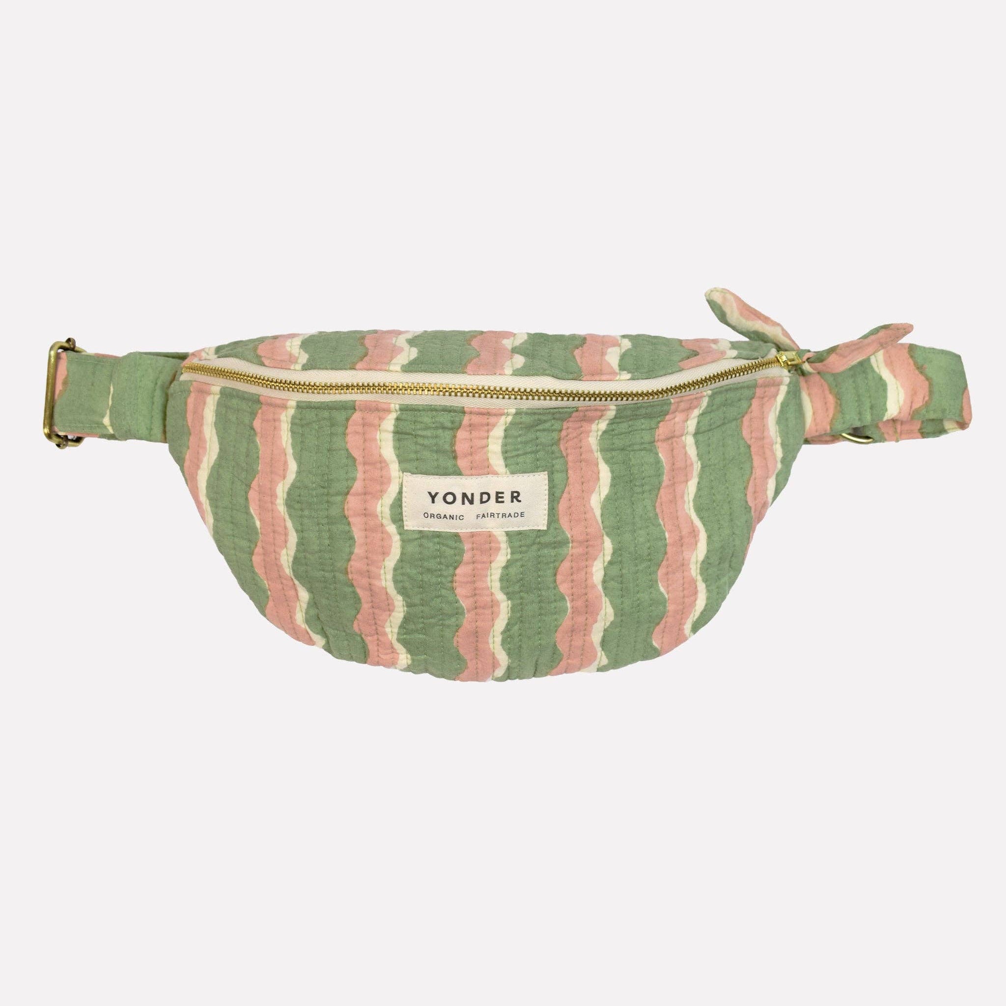YONDER - Cotton Quilted Bumbag - Whirly Mint