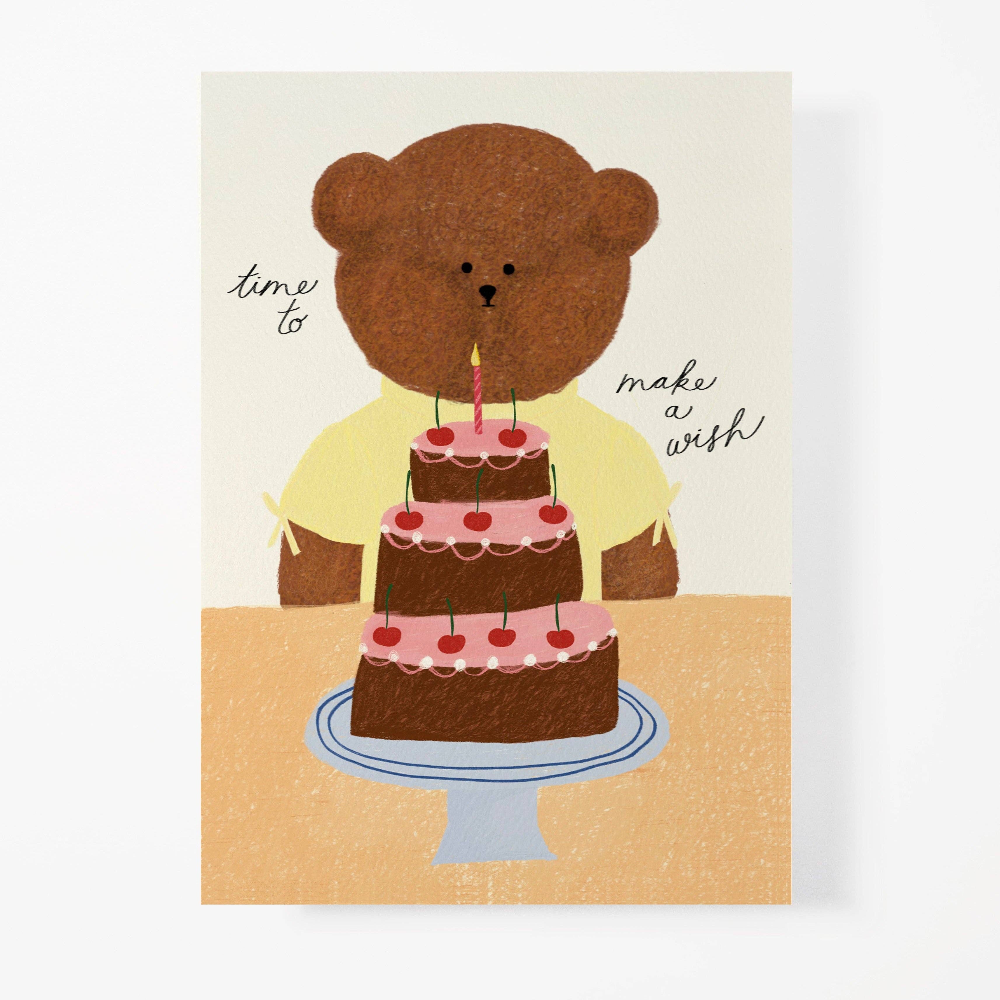 Birthday Cake Bear Greeting Card