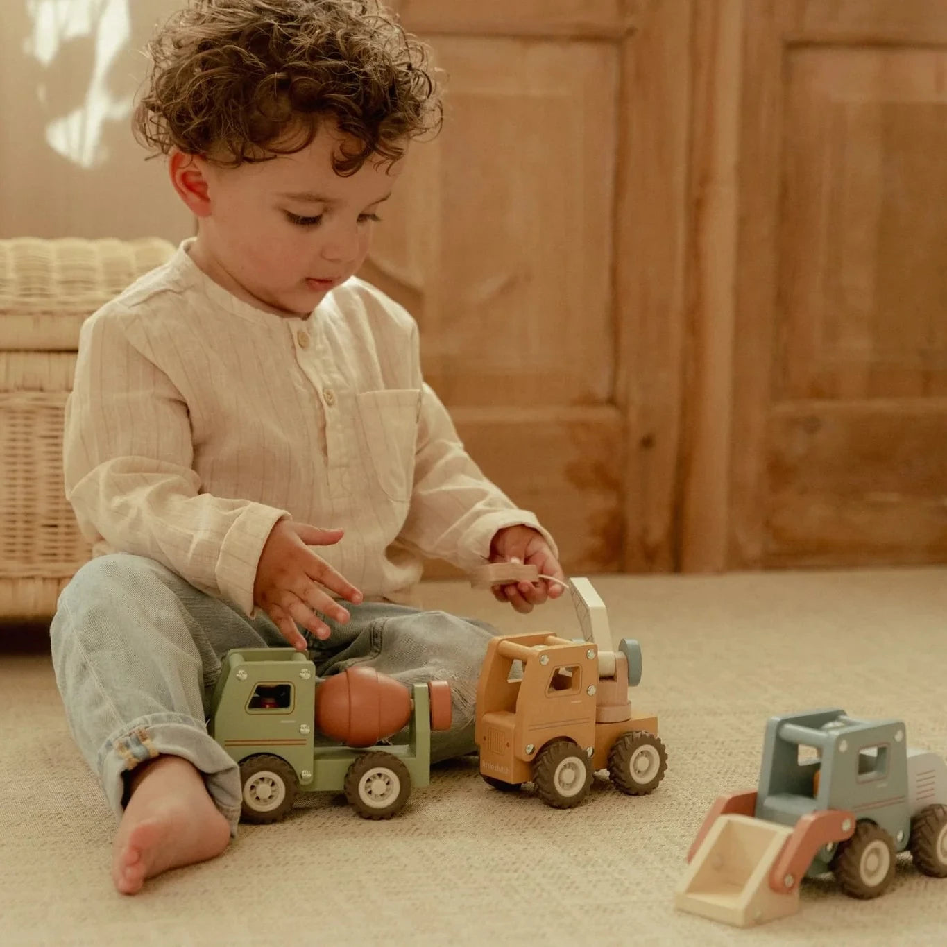 Little Dutch Wooden Bulldozer Truck