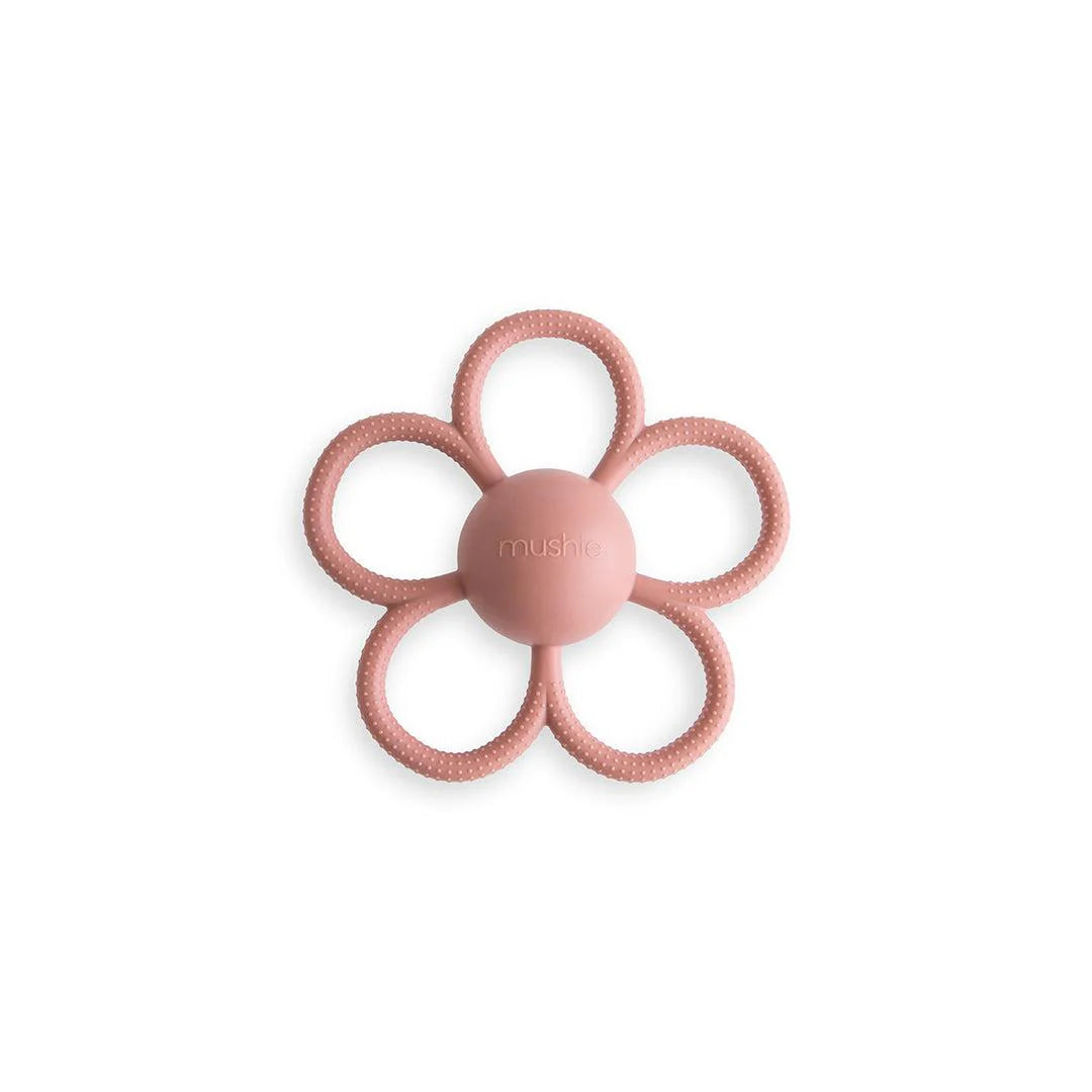 Mushie Daisy Teether - Dusty Rose