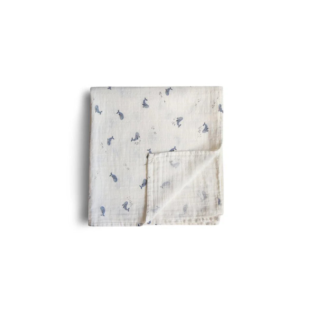 Mushie Swaddle - Whales